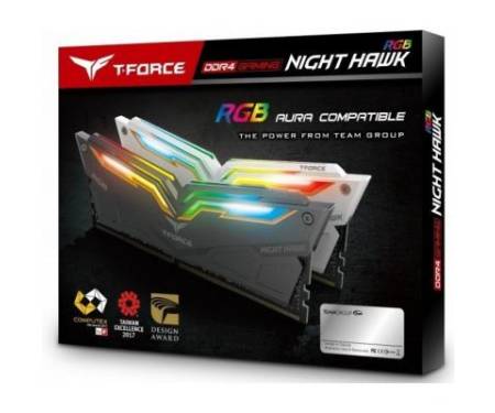 Модуль памяти для компьютера DDR4 32GB (2x16GB) 3200 MHz T-Force Night Hawk RGB Black Team (TF1D432G3200HC16CDC01)