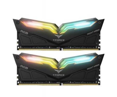 Модуль памяти для компьютера DDR4 32GB (2x16GB) 3200 MHz T-Force Night Hawk RGB Black Team (TF1D432G3200HC16CDC01)