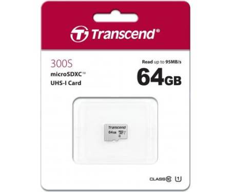 Карта памяти Transcend 64GB microSDXC class 10 UHS-I U1 (TS64GUSD300S)