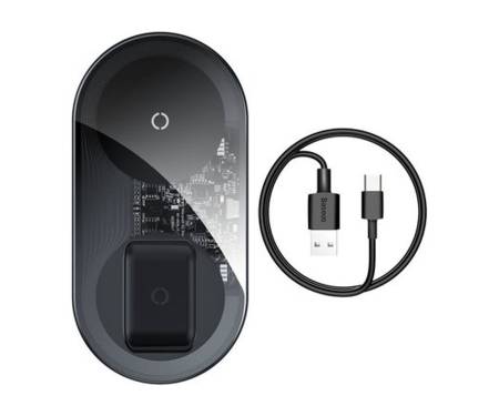 Беспроводное зарядное устройство Baseus Simple 2-in-1 Wireless Charger Pro Edition Transparent (WXJK-CA02)