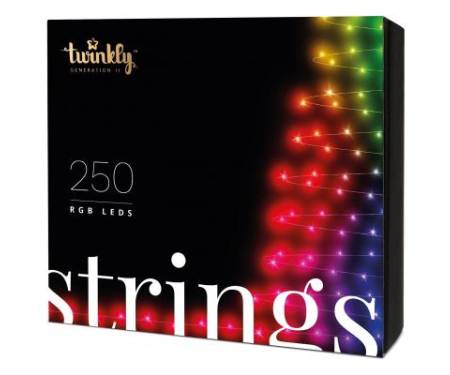 Гирлянда Twinkly Smart LED Strings RGB 250, BT + WiFi, Gen II, IP44 кабель че (TWS250STP-BEU)