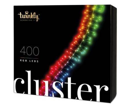 Гирлянда Twinkly Smart LED Cluster RGB, 400, BT + WiFi, Gen II, IP44 кабель ч (TWC400STP-BEU)