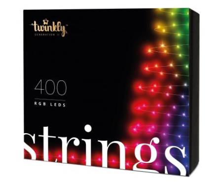 Гирлянда Twinkly Smart LED Strings RGB 400, BT + WiFi, Gen II, IP44 кабель че (TWS400STP-BEU)