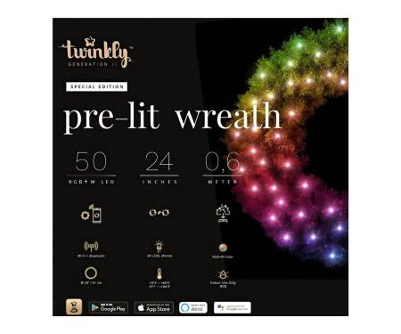 Гирлянда Twinkly Cluster RGBW 50 на еловом веночке (TWR050SPP-BEU)