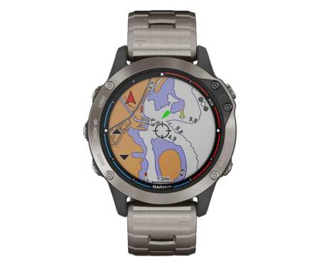 Смарт-часы Garmin quatix 6 Titanium Grey with Titanium Band (010-02158-95)