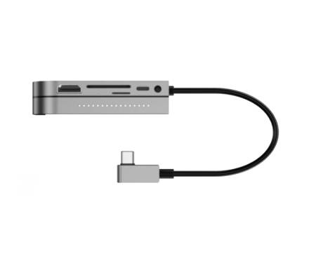 Адаптер Hub Baseus Bend Angle Multifunctional Type-C HUB Converte Space Gray (CAHUB-CWJ0G)