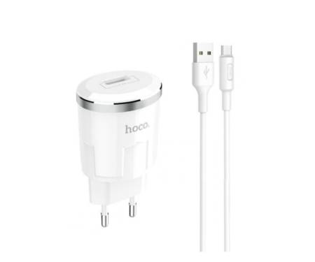 Сетевое зарядное устройство Hoco C37A Thunder power single port charger set with Micro cable(EU) 1USB 2.4A White