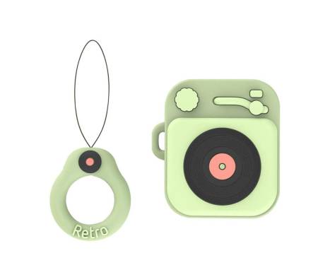 Чехол для Airpods Silicon case Gramophone Green