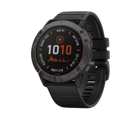 Спортивные часы Garmin Fenix 6X Pro Solar Titanium Carbon Grey DLC with Black Band (010-02157-21)