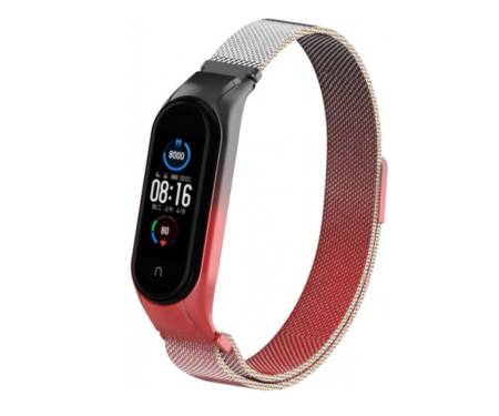 Ремешок для браслета Xiaomi Mi Band 5 Milanese Black-Red