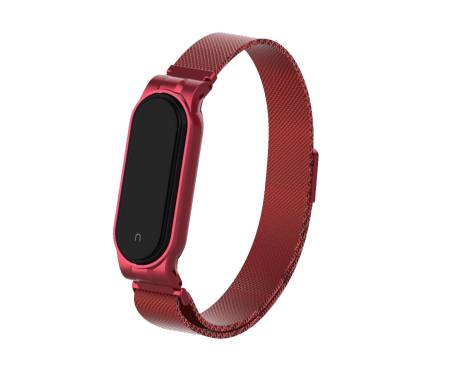 Ремешок для браслета Xiaomi Mi Band 5 Milanese Red