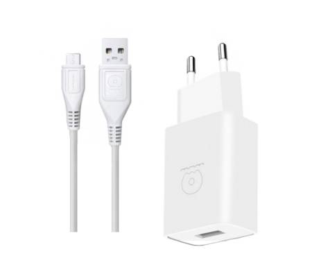 Сетевое зарядное устройство WUW T28 2.1A 2USB with Micro Cable White
