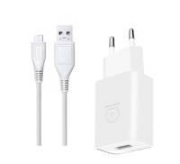 Сетевое зарядное устройство WUW T28 2.1A 2USB with Micro Cable White