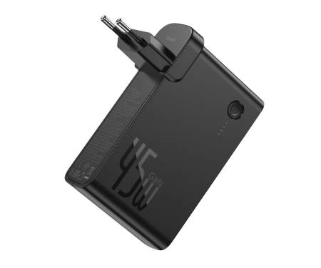 Сетевое зарядное устройство 2 в 1 Baseus Power Station QC 1USB 3A Type-C + Power Bank 10000mAh Black (PPNLD-C01)