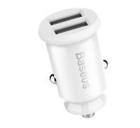 Автомобильное зарядное устройство Baseus Grain C Dual USB 5V 3.1A White (CCALL-ML02)