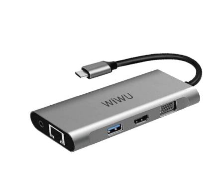 Адаптер Wiwu Alpha 12 in 1 USB3.0*3+USB2.0*3+HDMI*1+RJ45*1+SD*1+TF*1+3.5 Grey