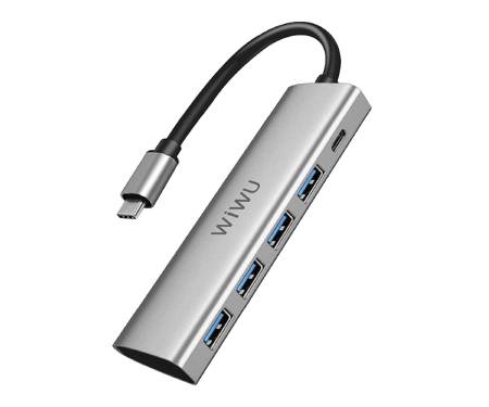 Адаптер Wiwu Alpha 541P USB3.0*4+PD*1 Gray