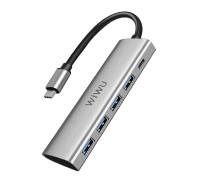 Адаптер Wiwu Alpha 541P USB3.0*4+PD*1 Gray