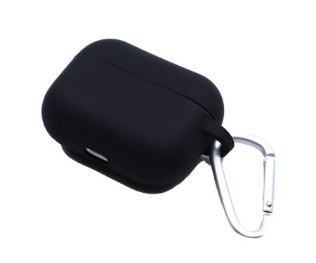 Чехол для Airpods Pro Liquid Silicone Case с карабином Blueo Black