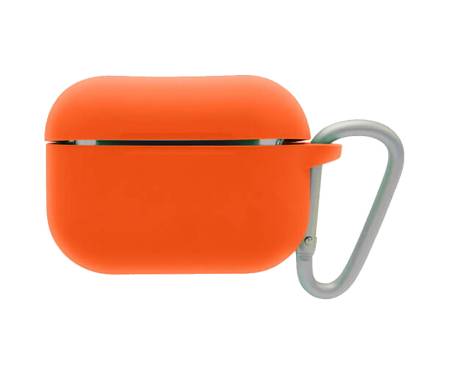 Чехол для Airpods Pro Liquid Silicone Case с карабином Blueo Papaya