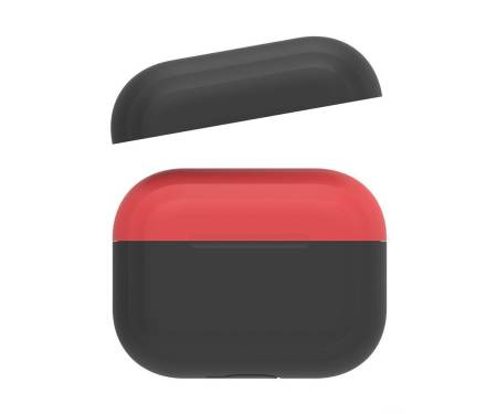 Чехол для Apple AirPods Pro AHASTYLE Two Color Silicone Case Black/Red (AHA-0P400-BBR)