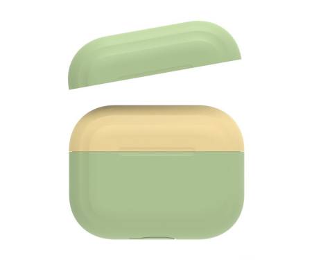 Чехол для Apple AirPods Pro AHASTYLE Two Color Silicone Case Yellow/Mint (AHA-0P400-RRY)