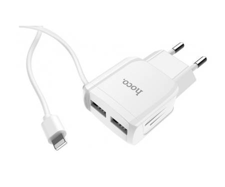 Сетевое зарядное устройство Hoco C59A Mega joy double port charger for Lightning(EU) 2USB 2.1A White