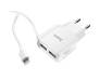 Сетевое зарядное устройство Hoco C59A Mega joy double port charger for Lightning(EU) 2USB 2.1A White
