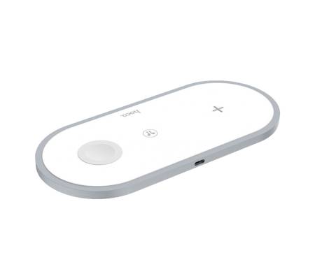 Беспроводное зарядное устройство Hoco CW24 3в1, быстрая зарядка Apple Watch, AirPods White
