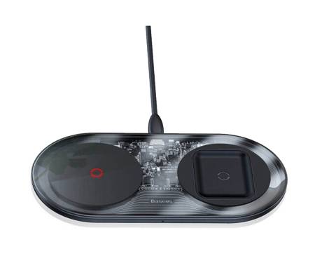 Беспроводная зарядка Baseus Simple 2in1 Turbo Edition 24W Transparent (TZWXJK-B01)