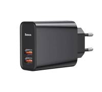 Сетевое зарядное устройство Baseus Speed Dual QC3.0 30W 2USB Black (CCFS-E01)