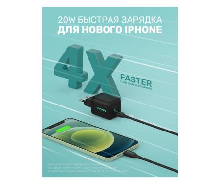 Сетевое зарядное устройство IRONN 20W Type-C Black (IR2010N)