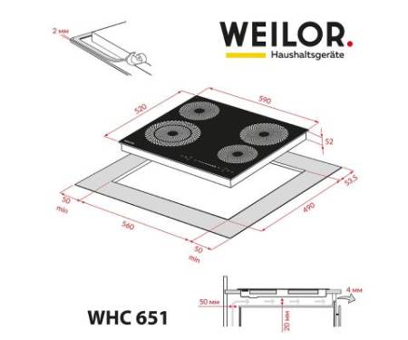 Варочная поверхность WEILOR WHC 651 BLACK