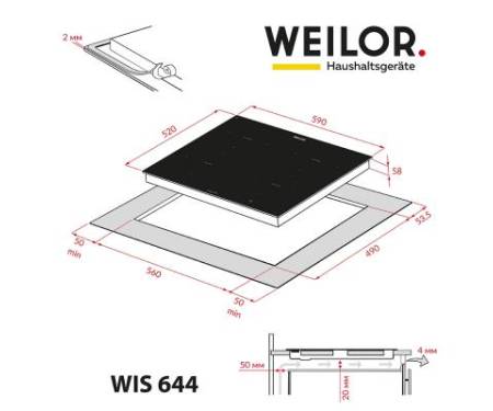 Варочная поверхность WEILOR WIS 644 BLACK