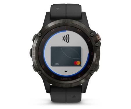 Спортивные часы Garmin Fenix 5 Plus Carbon Gray DLC Titanium with Black Silicone Band (010-01988-20)