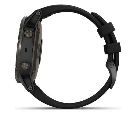 Спортивные часы Garmin Fenix 5 Plus Carbon Gray DLC Titanium with Black Silicone Band (010-01988-20)