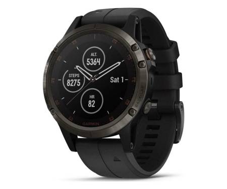 Спортивные часы Garmin Fenix 5 Plus Carbon Gray DLC Titanium with Black Silicone Band (010-01988-20)