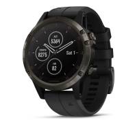 Спортивные часы Garmin Fenix 5 Plus Carbon Gray DLC Titanium with Black Silicone Band (010-01988-20)