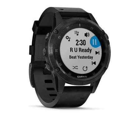 Спортивные часы Garmin Fenix 5 Plus Sapphire Black with Black Leather Band (010-01988-06)
