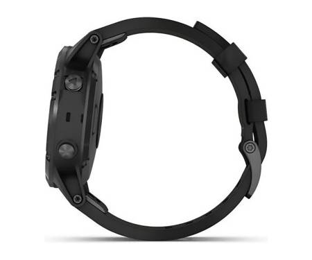 Спортивные часы Garmin Fenix 5 Plus Sapphire Black with Black Leather Band (010-01988-06)
