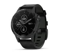 Спортивные часы Garmin Fenix 5 Plus Sapphire Black with Black Leather Band (010-01988-06)