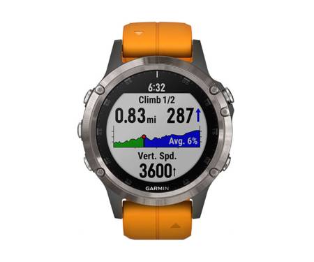 Спортивные часы Garmin Fenix 5 Plus Sapphire Orange (010-01988-05/04)