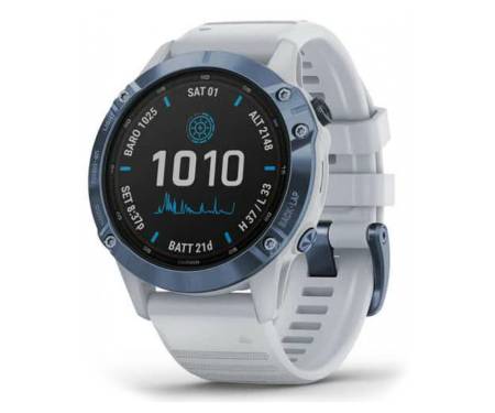 Смарт-часы Garmin Fenix 6 Pro Solar Edition Mineral Blue with Whitestone Band (010-02410-19)