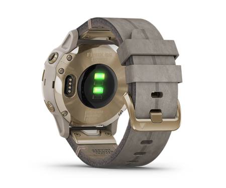 Спортивные часы Garmin Fenix 6S Sapphire Light Gold with Shale Gray Leather Band (010-02159-8P)