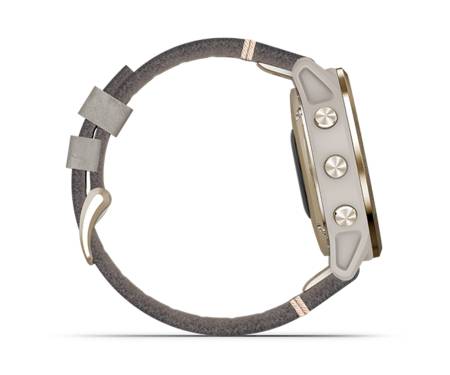 Спортивные часы Garmin Fenix 6S Sapphire Light Gold with Shale Gray Leather Band (010-02159-8P)