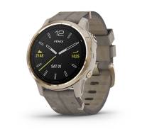 Спортивные часы Garmin Fenix 6S Sapphire Light Gold with Shale Gray Leather Band (010-02159-8P)