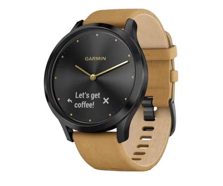 Смарт-часы Garmin Vivomove HR Premium Onyx Black with Tan Suede Band One-Size (010-01850-00)