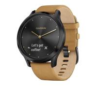 Смарт-часы Garmin Vivomove HR Premium Onyx Black with Tan Suede Band One-Size (010-01850-00)
