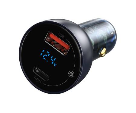 Автомобильное зарядное устройство Baseus Particular Digital Display QC+PPS Dual Quick 65W Dark Gray (TZCCKX-0G)