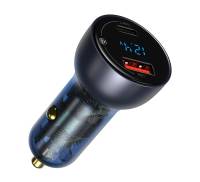 Автомобильное зарядное устройство Baseus Particular Digital Display QC PPS 65W Dual QC3.0 Car Charger Grey (CCKX-C0G)